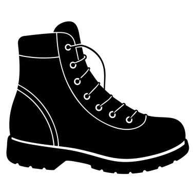 Siyah çizme ikonu. Web için önyükleme vektör simgelerinin basit çizimi