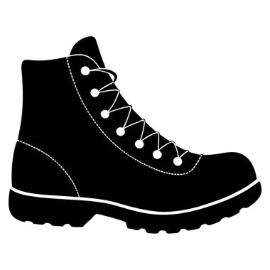 Beyaz arkaplandaki siyah çizmelerin vektör çizimi