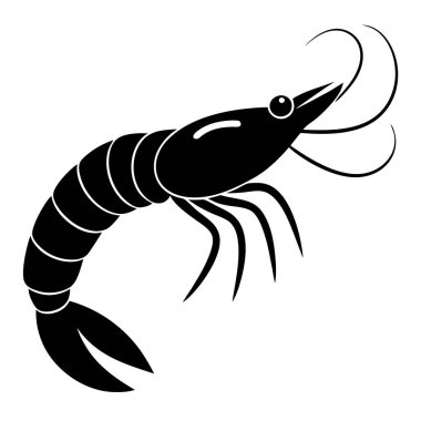 Siyah ıstakoz simgesi, basit stil.