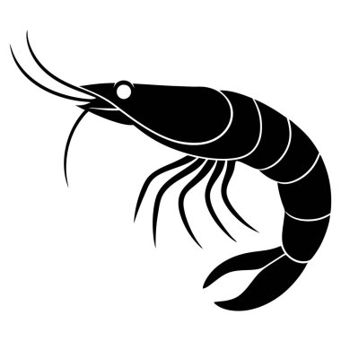 vektör siyah karides simgesi