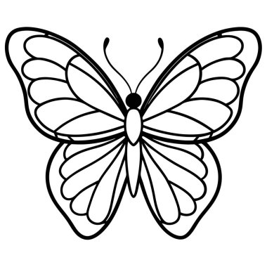Dekorasyon için güzel kelebeğin vektör çizimi