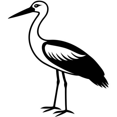 Kuşun siyah-beyaz çizimi