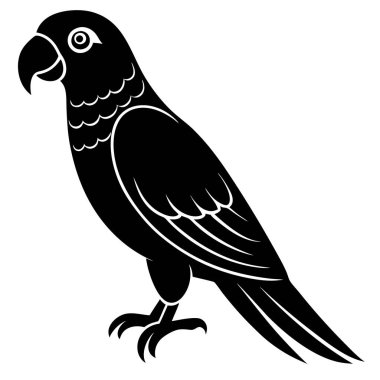 Beyaz arkaplanda siyah vektör kuş