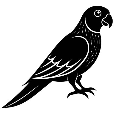 bir kuşun siyah beyaz çizimi