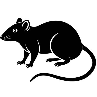 Fare vektör simgesi. Siyah vektör simgesi beyaz arkaplanda izole edildi