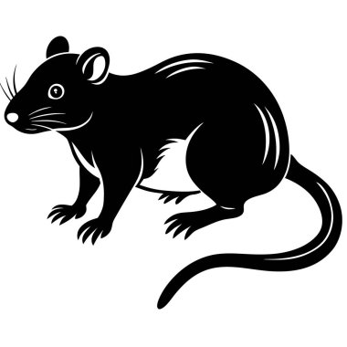 Fare vektör simgesi. Siyah vektör simgesi beyaz arkaplanda izole edildi