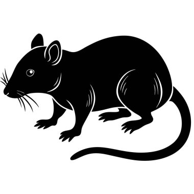 Fare vektör simgesi. Siyah vektör simgesi beyaz arkaplanda izole edildi