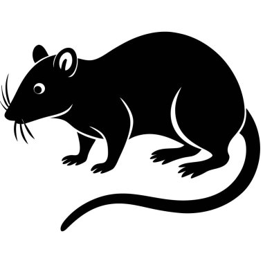 Fare vektör simgesi. Siyah vektör simgesi beyaz arkaplanda izole edildi