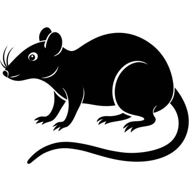 Fare vektör simgesi. Siyah vektör simgesi beyaz arkaplanda izole edildi