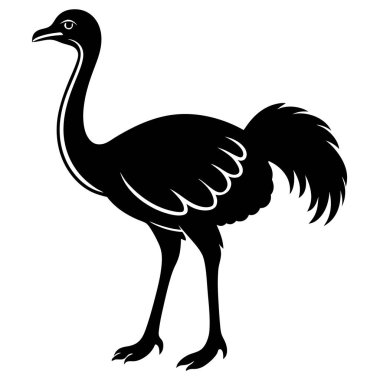 Devekuşu simgesi, siyah monokrom