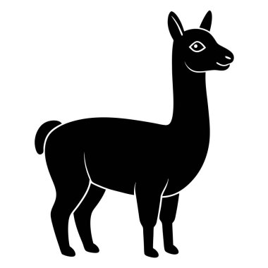 vektör karikatürü siyah ve beyaz lama