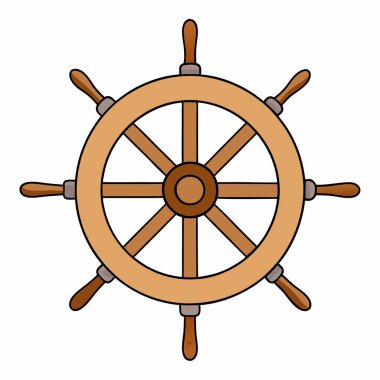 El çizimi gemi tekeri simgeleri vektörü