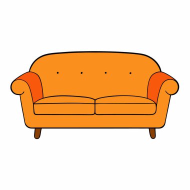 El çizimi kanepe ikonu vektör sanat tasarımı