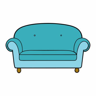 El çizimi kanepe ikonu vektör sanat tasarımı