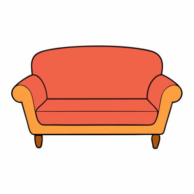 El çizimi kanepe ikonu vektör sanat tasarımı