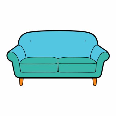 El çizimi kanepe vektör sanat tasarımı