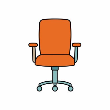 Renkli ofis koltuğu ikon vektör sanat tasarımı