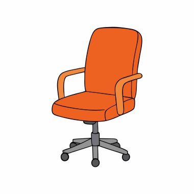 Renkli ofis koltuğu ikon vektör sanat tasarımı