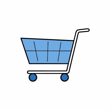 Alışveriş arabası ikonu vektör sanatı izole edildi
