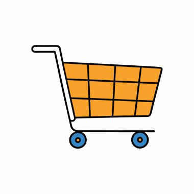 Alışveriş arabası vektör sanatı izole