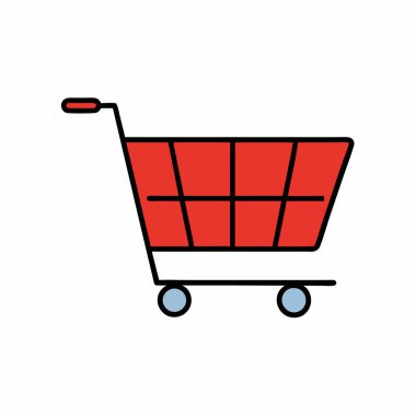Alışveriş arabası vektör tasarımı