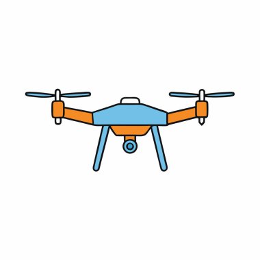 El çizimi dron ikonu vektör sanat silueti