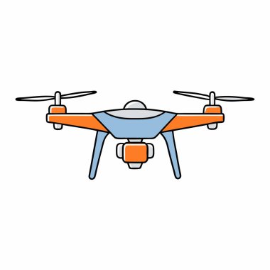 El çizimi dron ikonu vektör sanat silueti