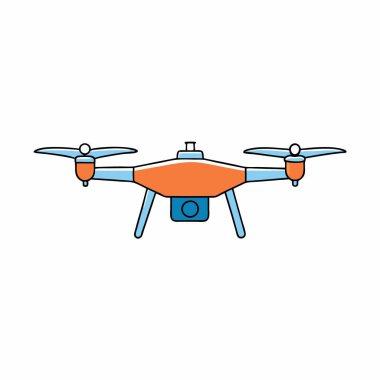 El çizimi dron ikonu vektör sanat silueti