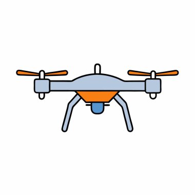 El çizimi dron ikonu vektör sanat silueti