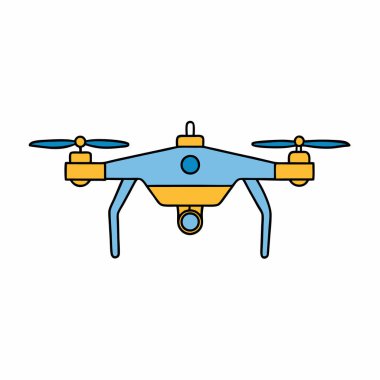 El çizimi dron ikonu vektör sanat silueti