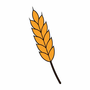 El çizimi buğday ikonu vektör sanat silueti
