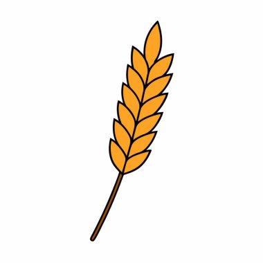 El çizimi buğday ikonu vektör sanat silueti
