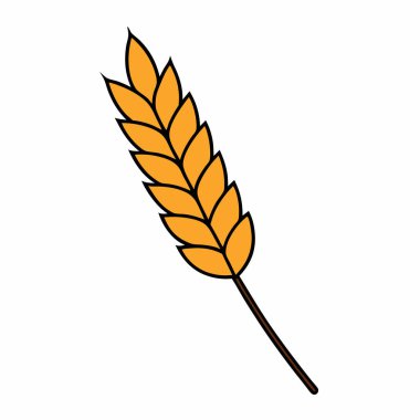 El çizimi buğday ikonu vektör sanat silueti