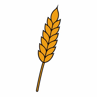 Buğday kulağı simgesi sanat silueti izole edildi