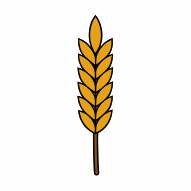 Buğday kulağı simgesi sanat silueti izole edildi