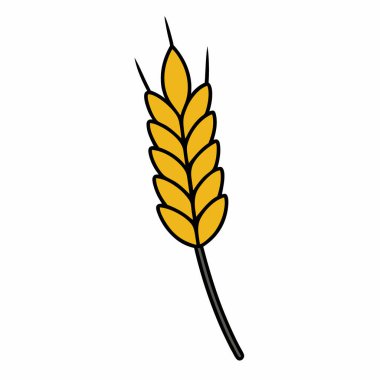 Buğday kulağı simgesi vektör sanat silueti