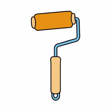 Boyalı silindir fırça vektör sanat silueti