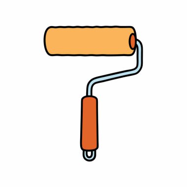 Boya silindirli fırça vektör sanat siluetleri