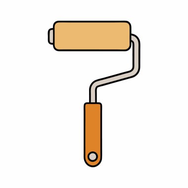 Boya silindirli fırça vektör sanat siluetleri