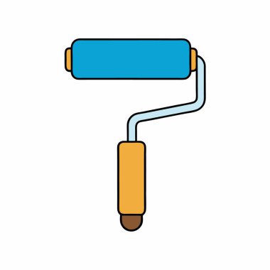 Boya silindirli fırça vektör sanat siluetleri