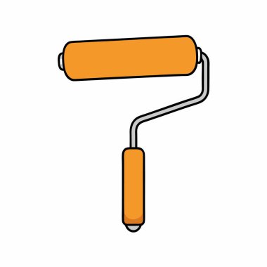 Boya silindirli fırça vektör sanat siluetleri