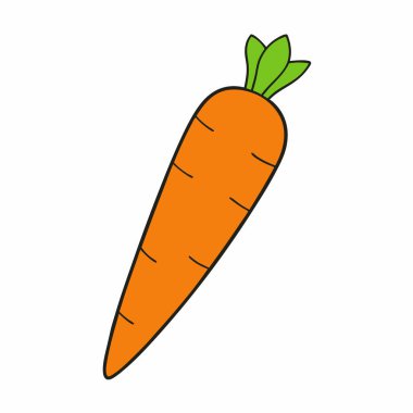 Havuç ve vektör sanat silueti izole