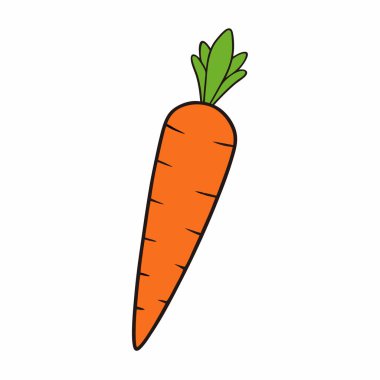 Havuç simgesi vektör sanat silueti izole edildi