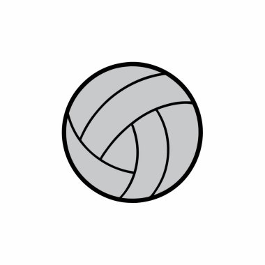 El çizimi voleybol vektör sanat silueti izole