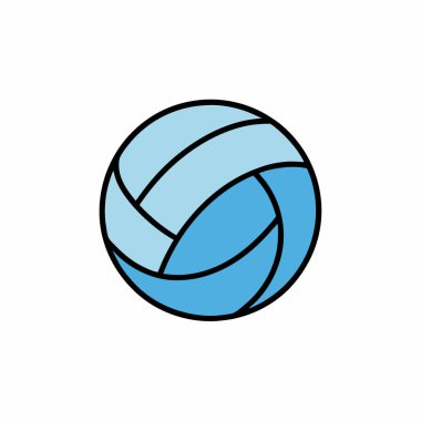 El çizimi voleybol vektör silueti izole