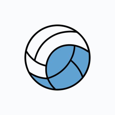 El çizimi voleybol ikonu vektör silueti izole edildi