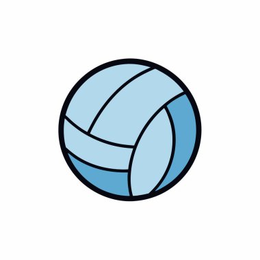 El çizimi voleybol ikonu vektör silueti izole edildi