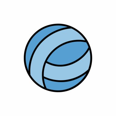 El çizimi voleybol ikonu vektör silueti izole edildi
