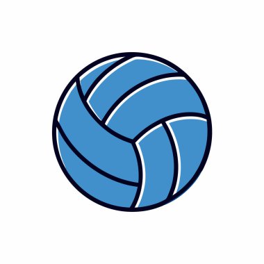 El çizimi voleybol ikonu vektör silueti izole edildi