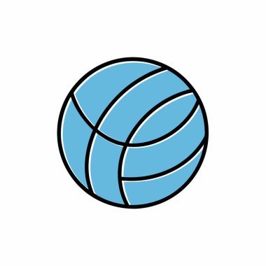 El çizimi voleybol ikonu vektör silueti izole edildi